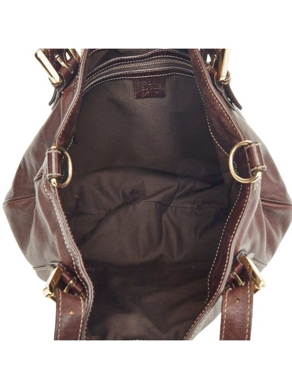 Gucci Double New Britt Sherry Line 2-Way Shoulder Bag Brown Leather - Picture 7 of 10